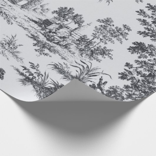 Französisches Toile de joues Schwarz-Weiß-Deco Geschenkpapier (Ecke)