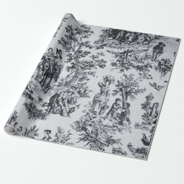 Französisches Toile de joues Schwarz-Weiß-Deco Geschenkpapier