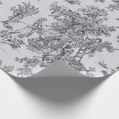 Französisches Toile de joues Schwarz-Weiß-Deco Geschenkpapier (Ecke)