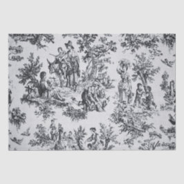 Französisches Toile de joues Schwarz-Weiß-Deco Seidenpapier