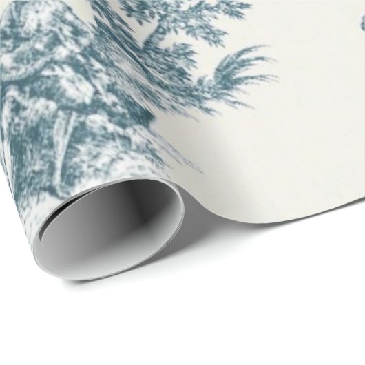 Französisches Toile de jousage green decoupage Geschenkpapier (Rolleneckpunkt)