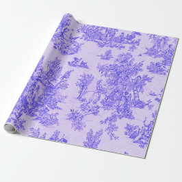 Französisches Toile de jouy Blau-Weiß-Deco Geschenkpapier