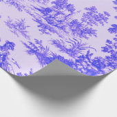 Französisches Toile de jouy Blau-Weiß-Deco Geschenkpapier (Ecke)