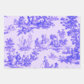 Französisches Toile de jouy Blau-Weiß-Deco Geschenkpapier Set (Vorderseite 2)