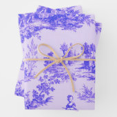 Französisches Toile de jouy Blau-Weiß-Deco Geschenkpapier Set (Beispiel)