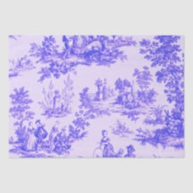 Französisches Toile de jouy Blau-Weiß-Deco