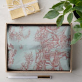 Französisches Toile de jouy rot-weiße Decopage Seidenpapier (Geschenk)