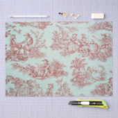 Französisches Toile de jouy rot-weiße Decopage Seidenpapier (Handwerk)