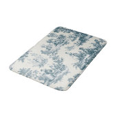 Französisches Toile de jouy sage grün elegant Badematte (Schrägansicht)