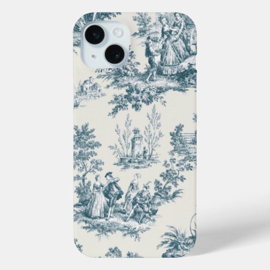 Französisches Toile de jouy sage grün elegant Case-Mate iPhone Hülle (Rückseite)