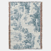 Französisches Toile de jouy sage grün elegant Decke (Vorderseite Vertikal)