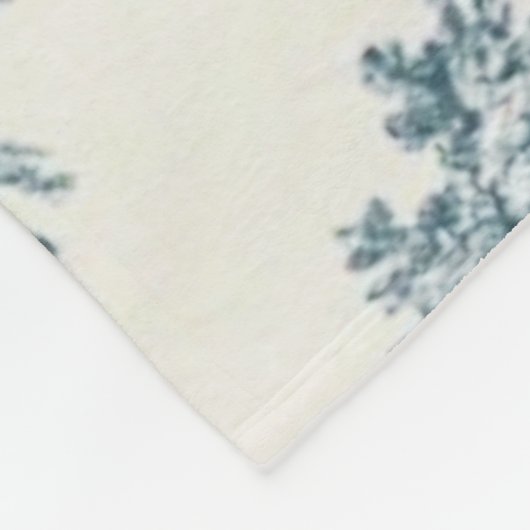 Französisches Toile de jouy sage grün elegant Fleecedecke (Ecke)