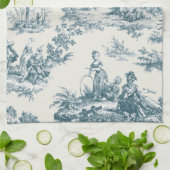 Französisches Toile de jouy sage grün elegant Geschirrtuch (Gefaltet)