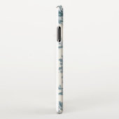 Französisches Toile de jouy sage grün elegant iPhone Hülle (Rechte Seite)