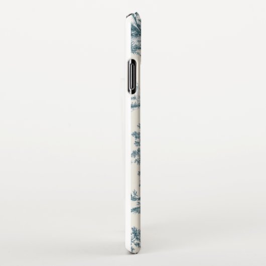 Französisches Toile de jouy sage grün elegant iPhone Hülle (Rechte Seite)