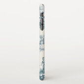 Französisches Toile de jouy sage grün elegant iPhone Hülle (Linke Seite)