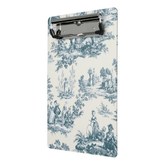 Französisches Toile de jouy sage grün elegant Mini Klemmbrett (Gewinkelt2)