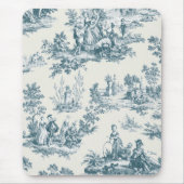 Französisches Toile de jouy sage grün elegant Mousepad (Vorne)