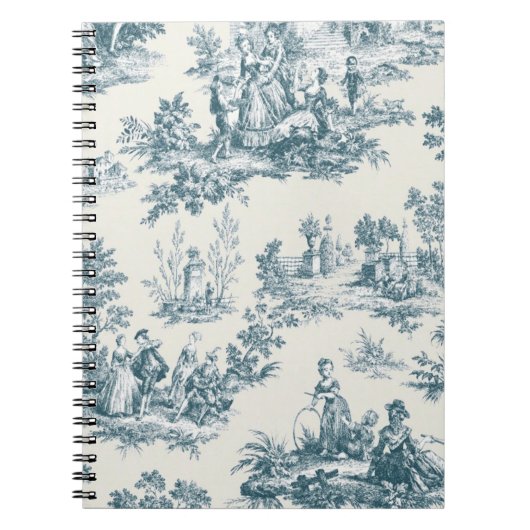 Französisches Toile de jouy sage grün elegant Notizblock (Vorderseite)