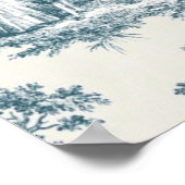 Französisches Toile de jouy sage grün elegant Poster (Ecke)