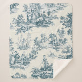Französisches Toile de jouy sage grün elegant Sherpadecke (Vorderseite)