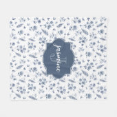 Französisches Toile-Monogramm-Name Wasserfarbe Bla Fleecedecke (Vorderseite (Horizontal))