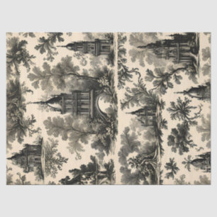 Französisches Toile - Schwarzes Design auf cremefa Seidenpapier