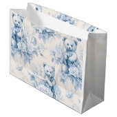 Französisches Toilettenpapier mit Blumenmuster und Große Geschenktüte (Vorderseite Schrägansicht)