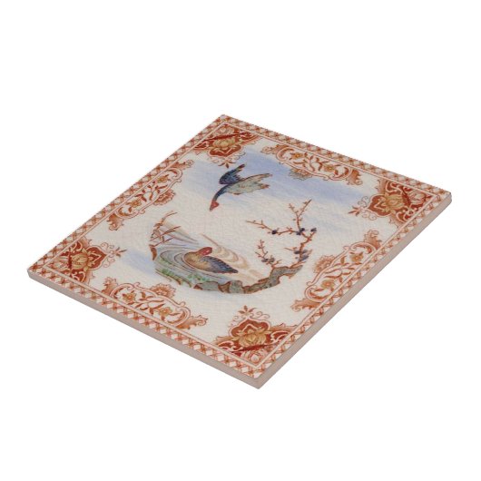 Französisches Transferware mit Ducks Repro Fliese (Seite)