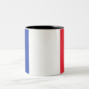 Französisches Trikolore Blau Weiß Rot Design Zweifarbige Tasse