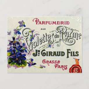Französisches Veilchenparfüm-Label Postkarte