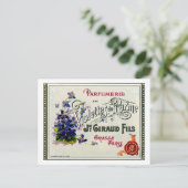 Französisches Veilchenparfüm-Label Postkarte (Stehend Vorderseite)