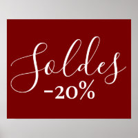 Französisches Verkaufszeichen in Burgund, 20 % Rab