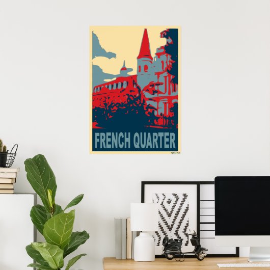 Französisches Viertel in Blue Poster (Heimbüro)