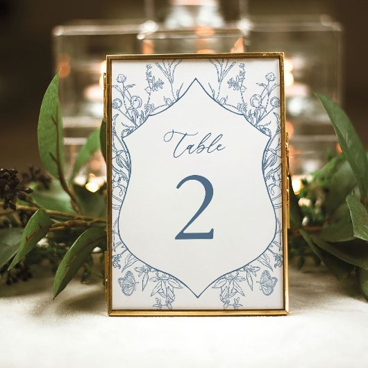 Französisches Viktorianisches Blumenflor Brautpart Tischnummer