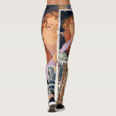 Französisches Vintage Poster Art Collage Personali Leggings (Rückseite)