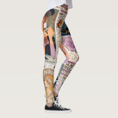 Französisches Vintage Poster Art Collage Personali Leggings (Rechts)