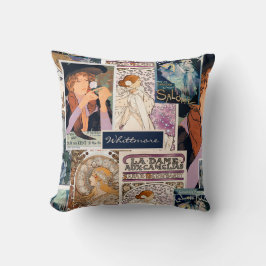 Französisches Vintage Poster Kunstgalerie Personal Kissen