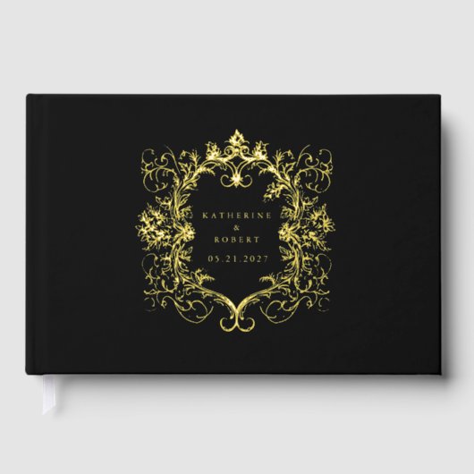 Französisches Vintages Blumenbuch Gästebuch (Vorderseite)