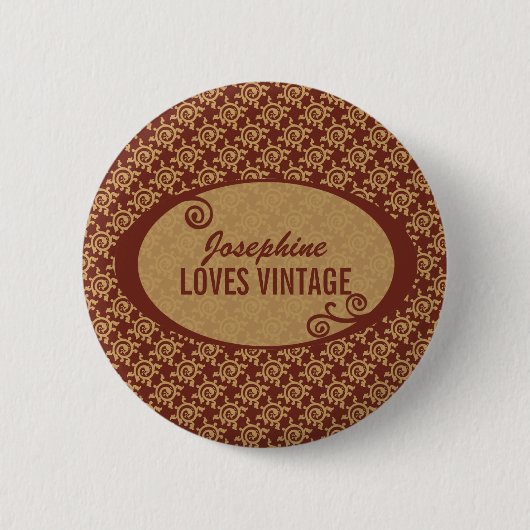 Französisches Vintages Blumenmuster Button (Vorderseite)