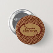 Französisches Vintages Blumenmuster Button (Vorne & Hinten)