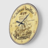Französisches Vintages Weinetikett Große Wanduhr (Winkel)