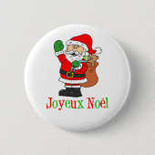 Französisches Weihnachten Weihnachtssankt Joyeux Button (Vorderseite)
