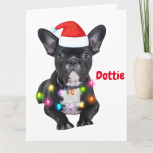 französisches Weihnachtsgeschenk für Bulldoggenlie Karte