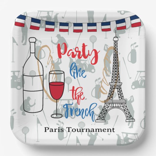 Französisches Weihnachtsthema zum Party Pappteller (Vorderseite)