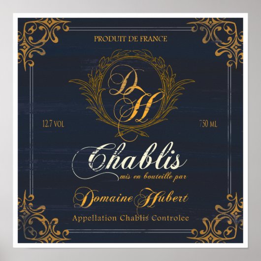 Französisches WeinlabelArt:Chablis Poster (Vorne)