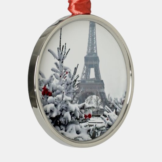 Französisches weißes Weihnachten Silbernes Ornament (Rechts)