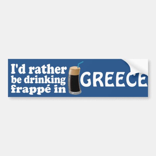 Frappé in Griechenland Autoaufkleber (Vorne)