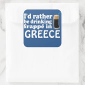 Frappé in Griechenland Quadratischer Aufkleber (Tasche)