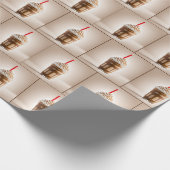 Frappe-Kaffee mit rotem Strohhalm Geschenkpapier (Ecke)